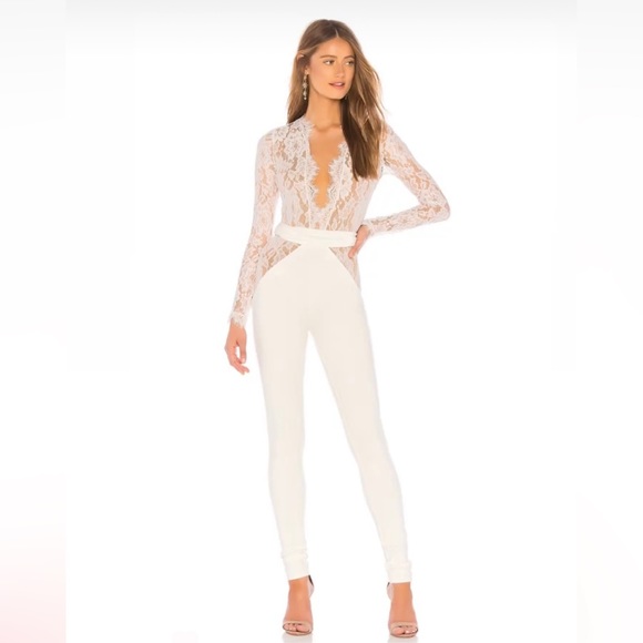 Michael Costello x REVOLVE Julian Jumpsuit in Ivory small size - Picture 2 of 7